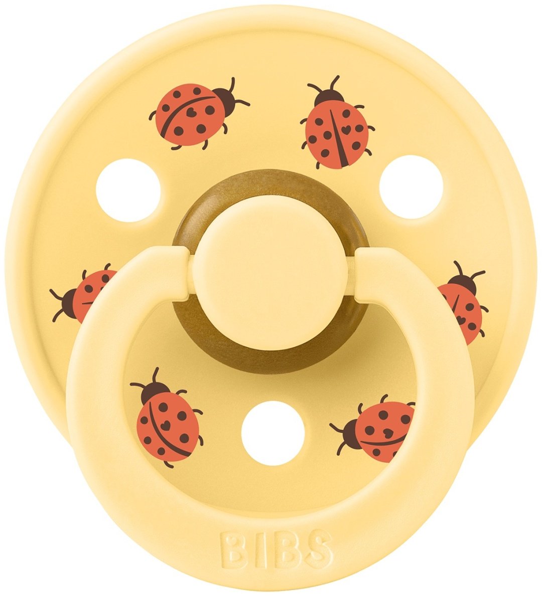 Пустышка BIBS Studio Colour - Ladybug Friends - Pale Butter 0&#43; мес., 1 шт, желтый