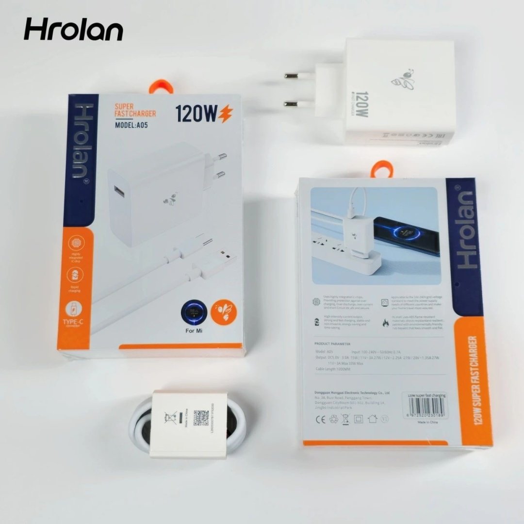 Зарядное устройство Hrolan A05 120W USB Type-C белый купить,16500