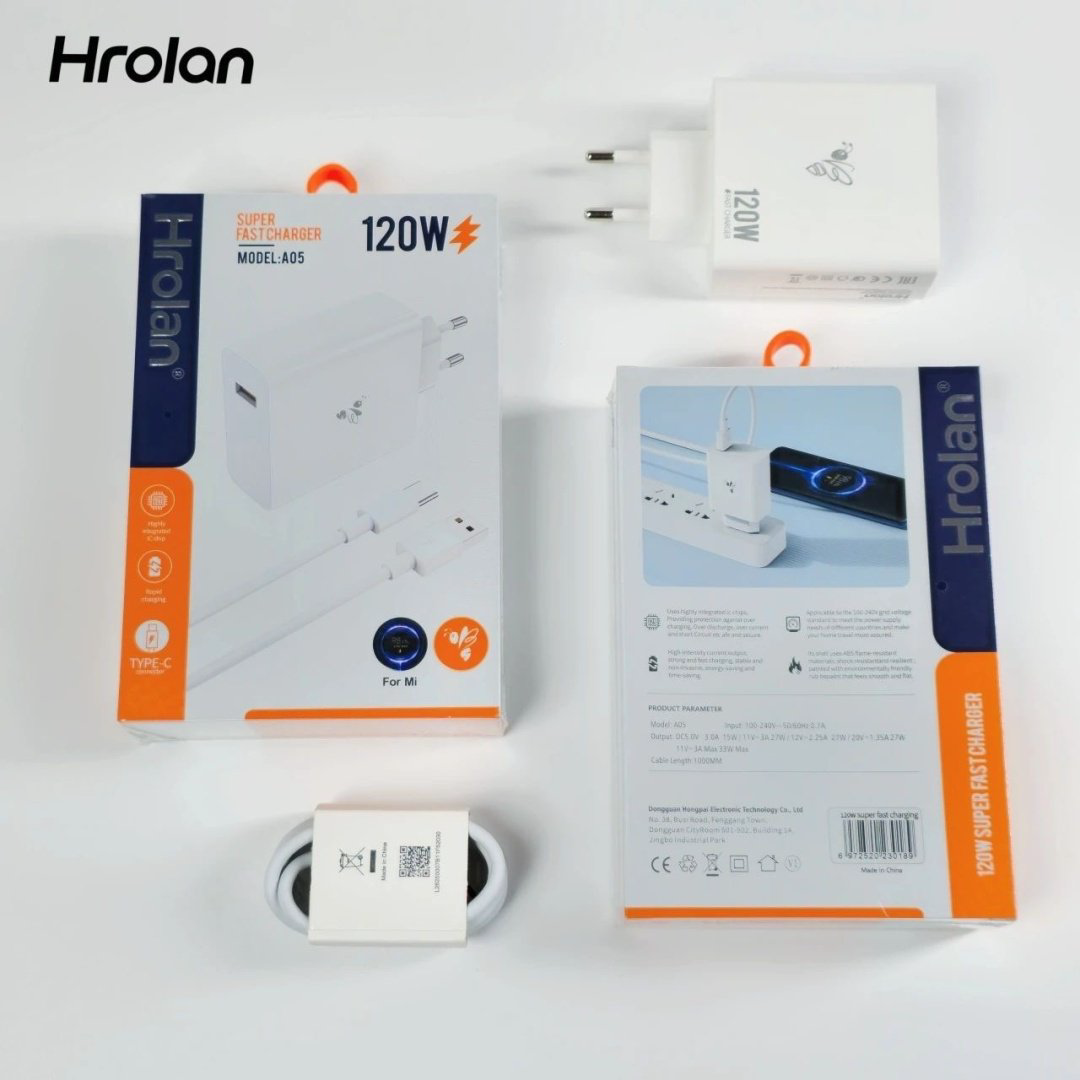 Зарядное устройство Hrolan A05 120W USB Type-C белый купить,16500