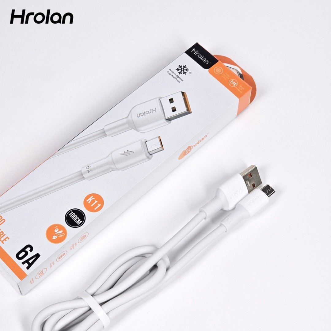 Кабель Hrolan USB 3.0 (M), micro-USB 3.0 (F), 1 м, белый