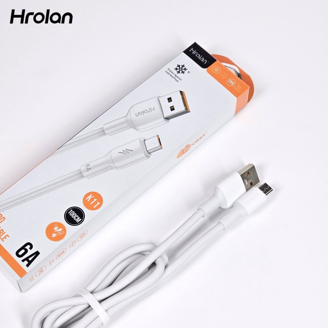 Кабель Hrolan USB 3.0 (M), micro-USB 3.0 (F), 1 м, белый
