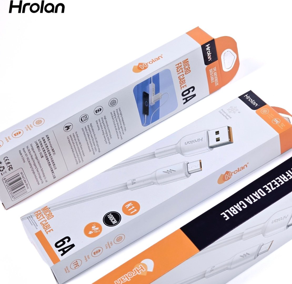 Кабель Hrolan USB 3.0 (M), micro-USB 3.0 (F), 1 м, белый купить,NaN