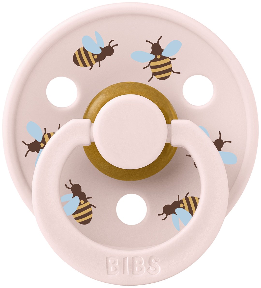 Пустышка BIBS Studio Colour Bumblebee Friends - Petal 0&#43; мес., 1 шт, розовый