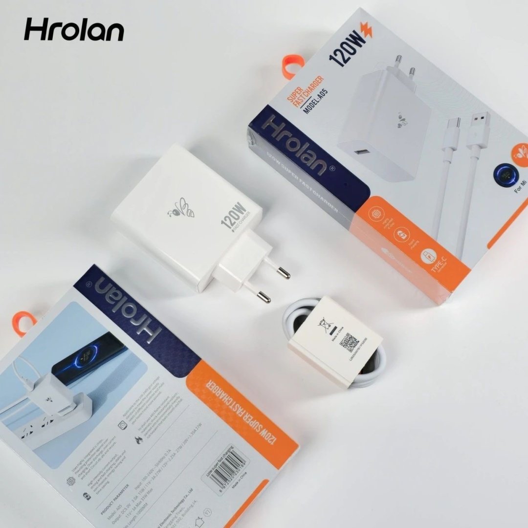 Зарядное устройство Hrolan A05 120W USB Type-C белый купить,16500