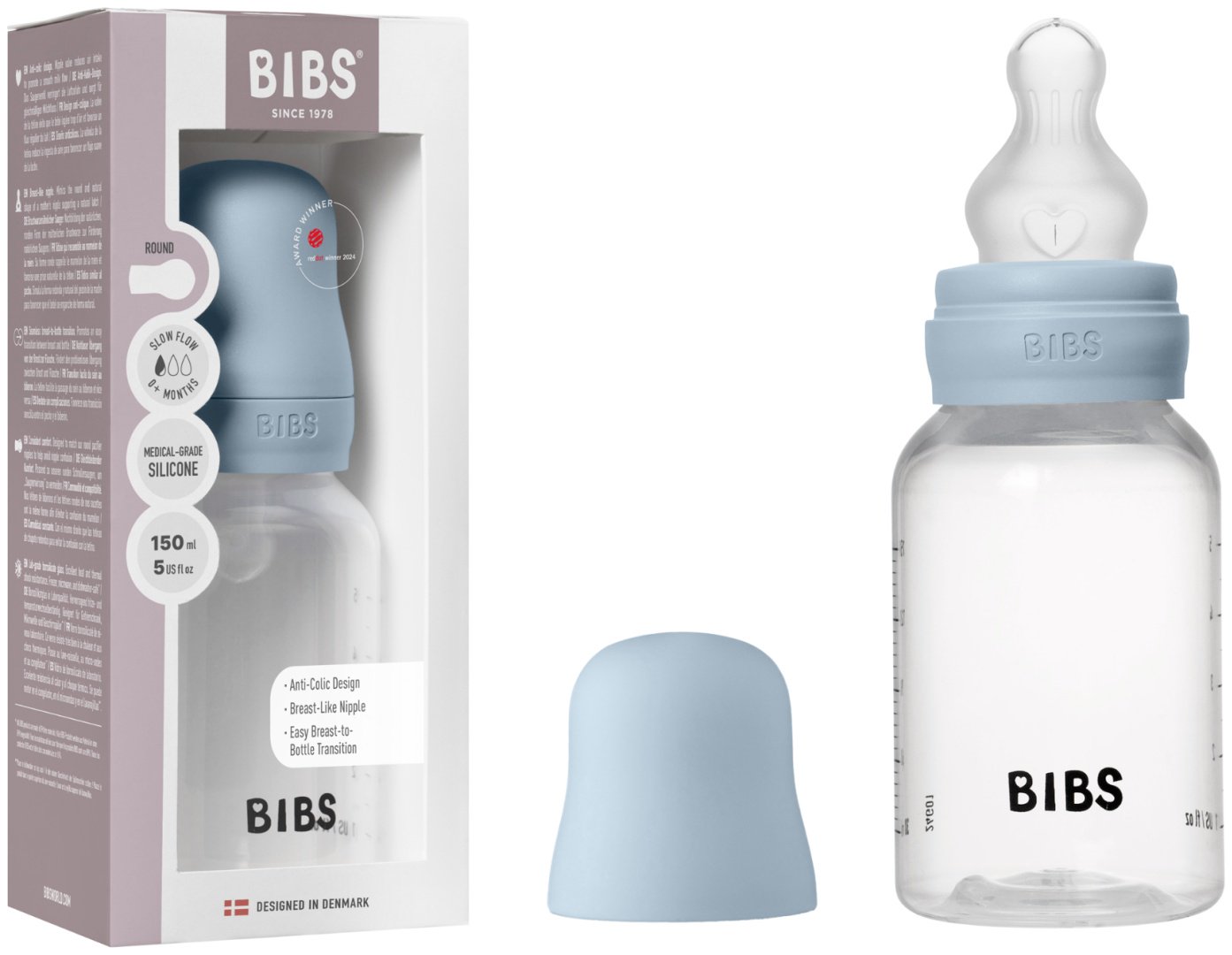 Бутылочка BIBS BIBS Baby Blue 150 мл 150 мл голубой купить,0