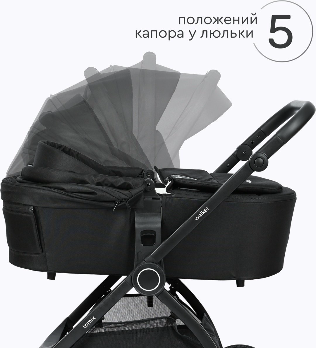 Коляска универсальная 2 в 1 TOMIX Walker, черный купить,NaN