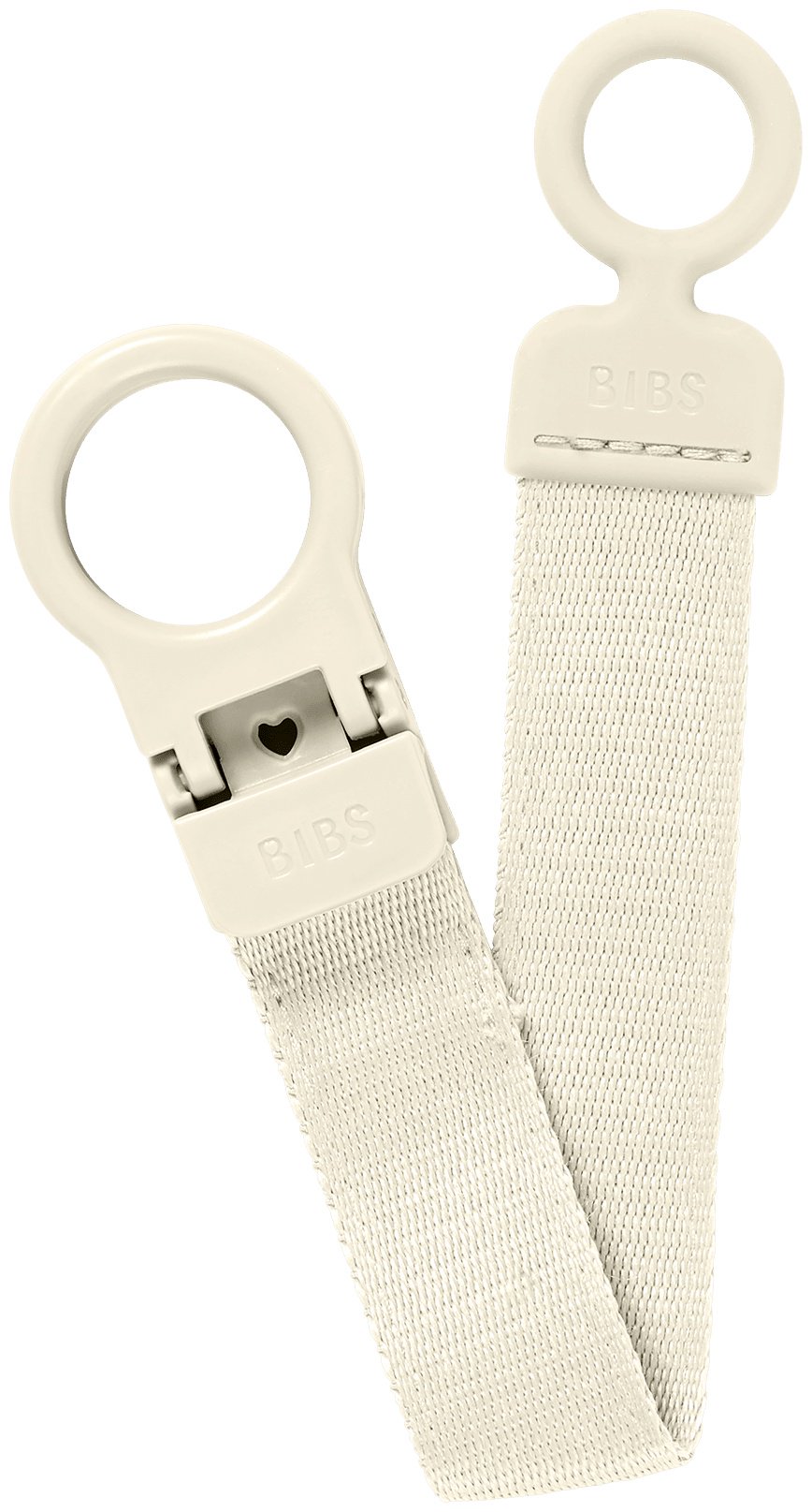 Держатель пустышки BIBS Clip Loop Ivory, 1 шт, белый