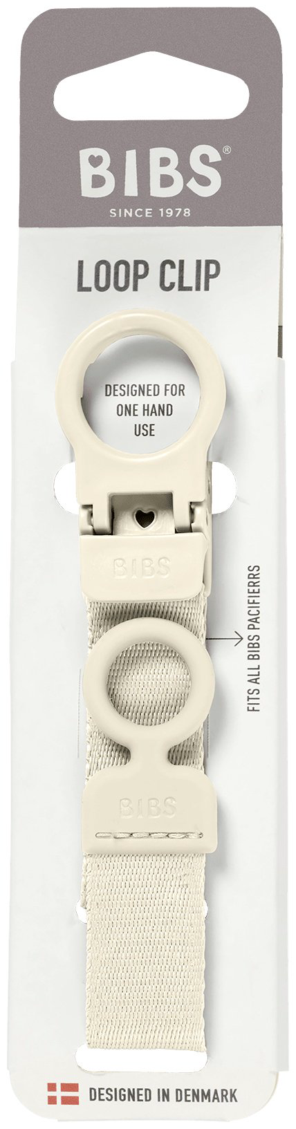 Держатель пустышки BIBS Clip Loop Ivory, 1 шт, белый купить,NaN