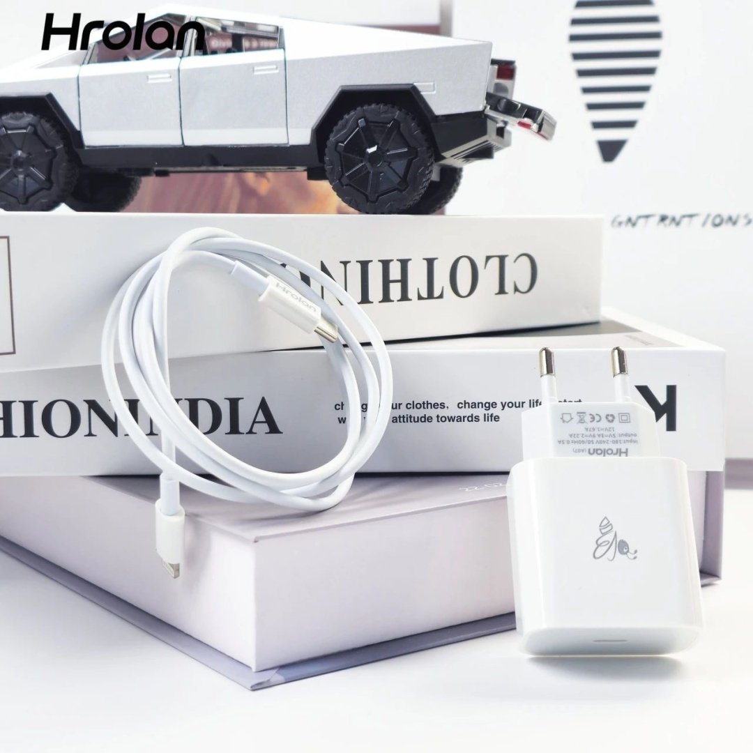 Зарядное устройство Hrolan A07 20W Lightning, USB Type-C белый купить,14000