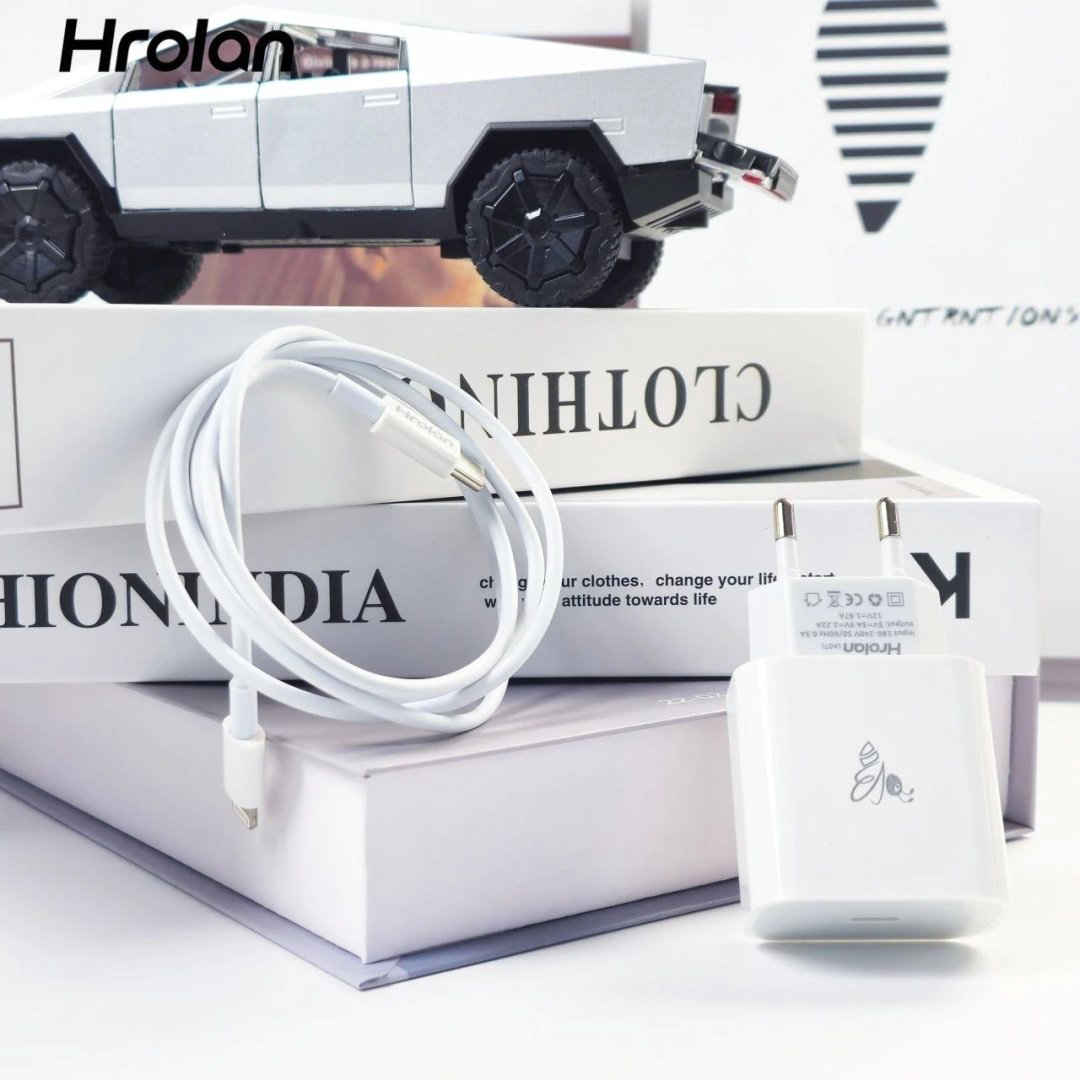 Зарядное устройство Hrolan A07 20W Lightning, USB Type-C белый купить,14000