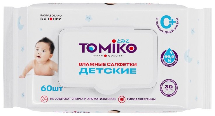 Детские влажные салфетки Tomiko Tomiko 60 60 шт