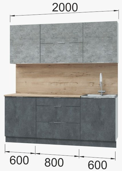 Гарнитур кухонный MLK 200x209х60см белый купить,NaN