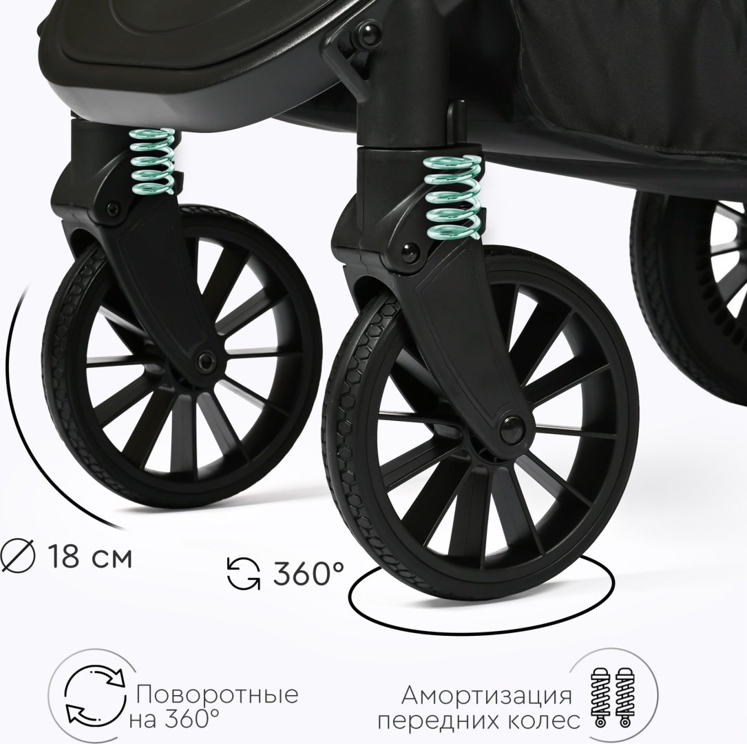 Коляска универсальная 2 в 1 TOMIX Walker, черный купить,NaN