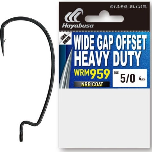 Крючок для рыбалки Hayabusa WRM959 Wide Gap Heavy Duty №5/0 офсетный черный 4 шт купить,NaN