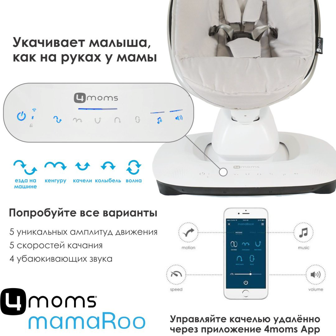 Качеля 4Moms MamaRoo5 Sage фиолетовый, зеленый купить,NaN