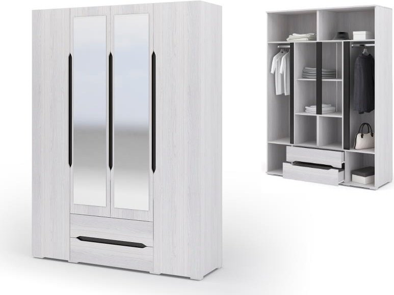 Распашной шкаф Стендмебель Валенсия СТМ ШК 014, 160x220х50 см, белый купить,NaN