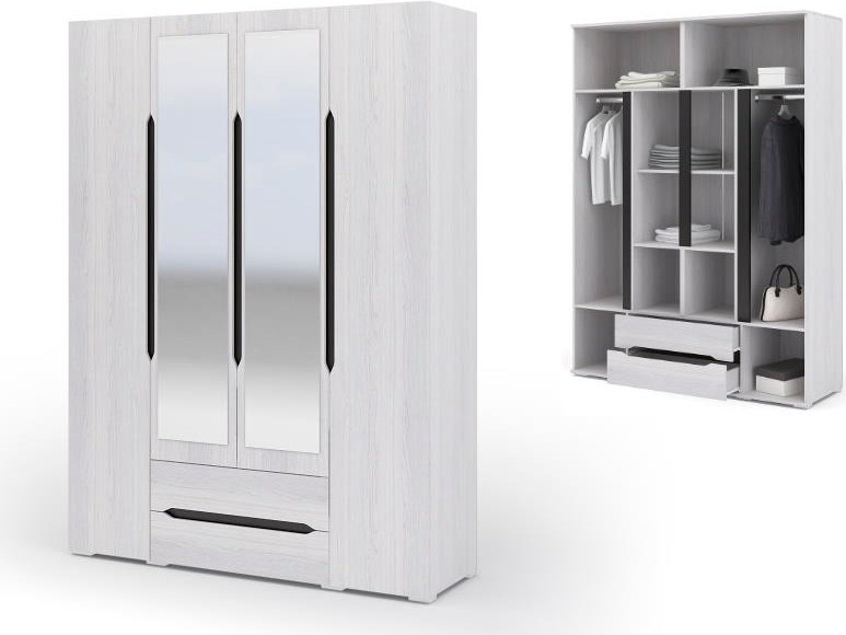 Распашной шкаф Стендмебель Валенсия СТМ ШК 014, 160x220х50 см, белый купить,NaN