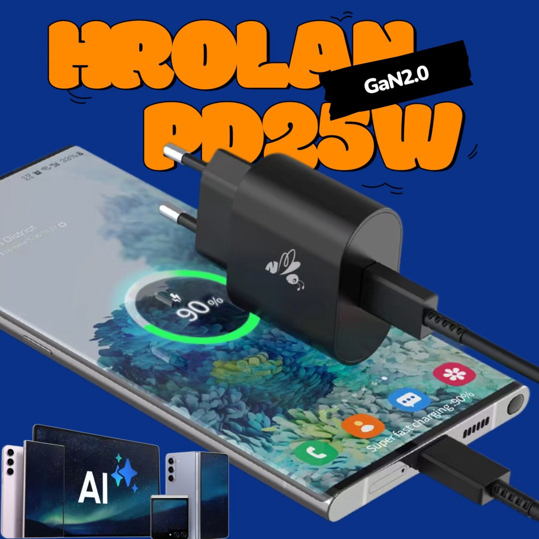 Зарядное устройство Hrolan A03 25W GaN USB Type-C черный купить,NaN