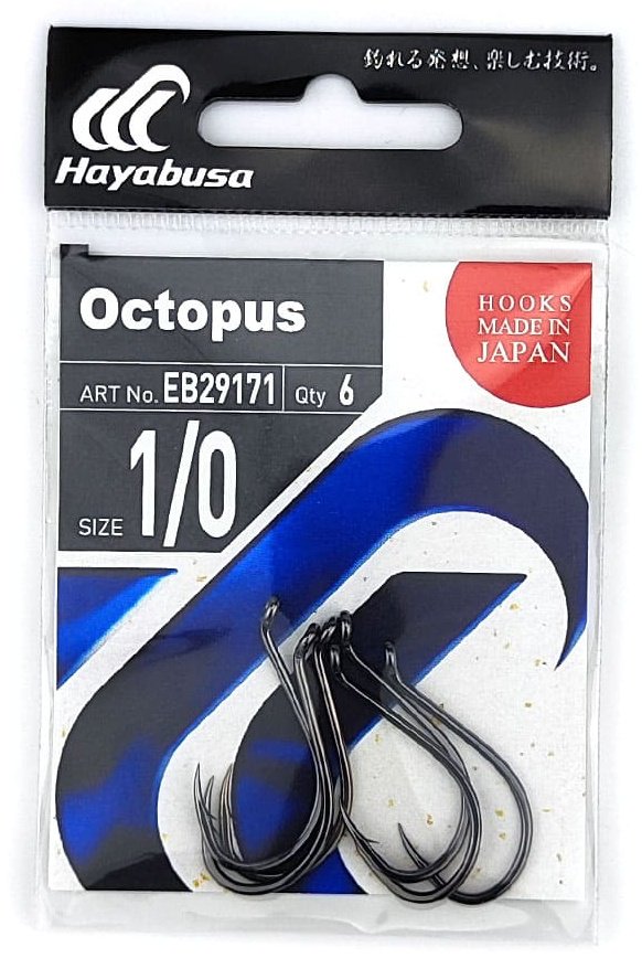 Крючок для рыбалки Hayabusa Octopus H.BEK562 BN №1/0 одинарный черный 6 шт купить,NaN