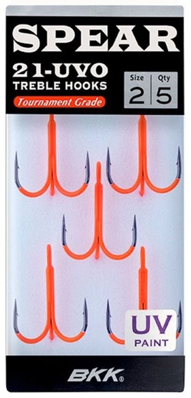Крючок для рыбалки BKK Spear-21 UVO №10, 7шт тройной красный 7 шт купить,NaN
