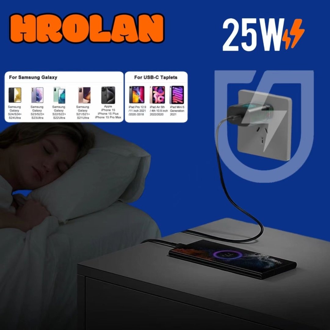 Зарядное устройство Hrolan A03 25W GaN USB Type-C черный купить,0