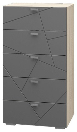 Комод MLK Скайлайн, 60x45x111 см, серый, коричневый купить,NaN