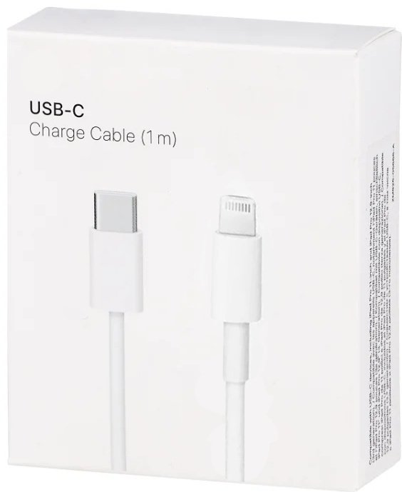 Кабель USB TypeC (M), Lightning, 1 м, белый