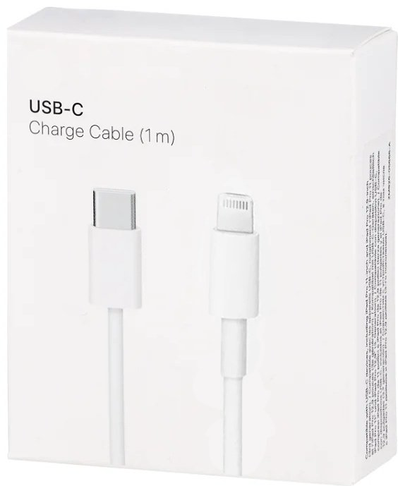 Кабель USB TypeC (M), Lightning, 1 м, белый