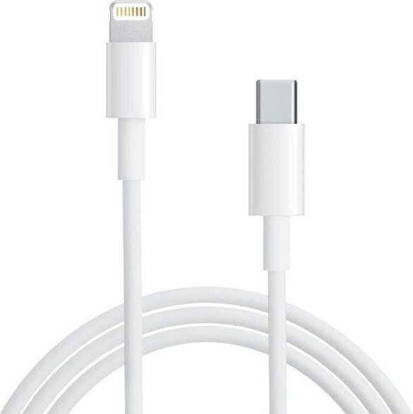 Кабель USB TypeC (M), Lightning, 1 м, белый