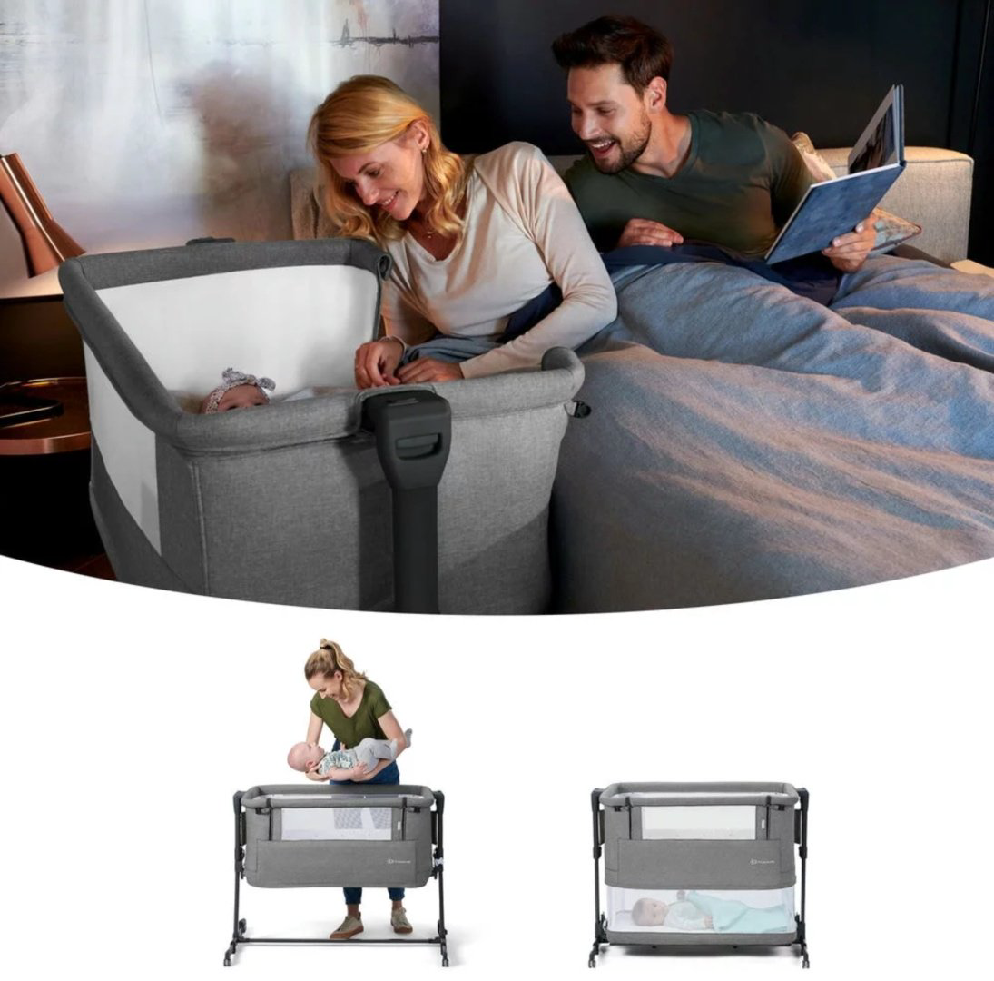 Манеж-кровать Kinderkraft NESTE GROW Dark Grey, темно-серый купить,NaN