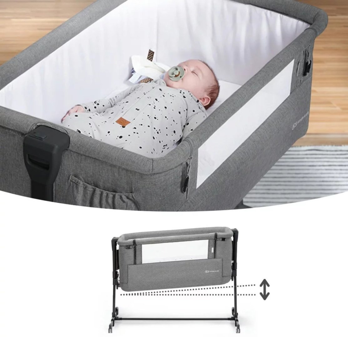 Манеж-кровать Kinderkraft NESTE GROW Dark Grey, темно-серый купить,NaN