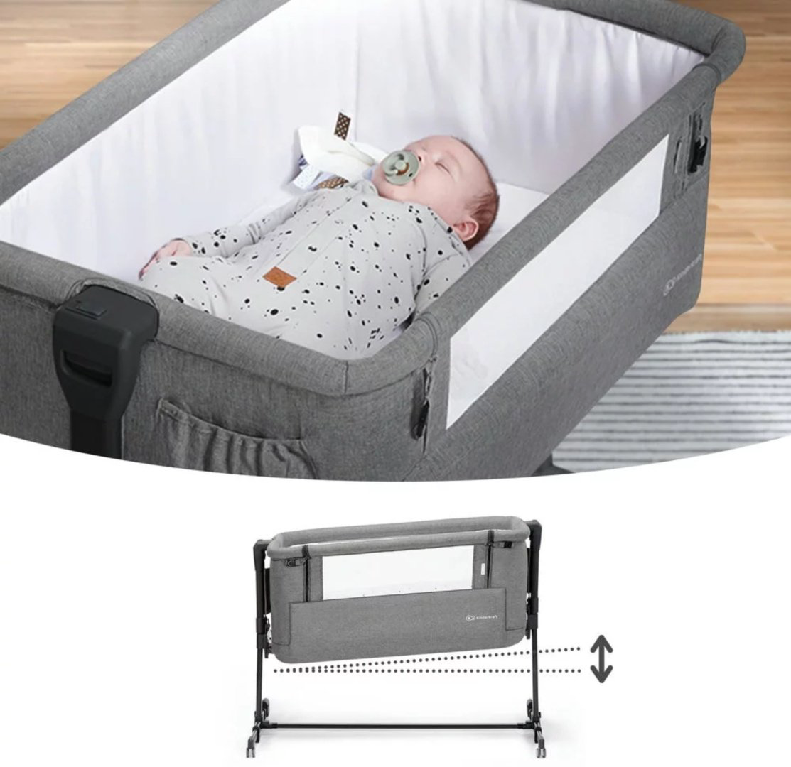 Манеж-кровать Kinderkraft NESTE GROW Dark Grey, темно-серый купить,NaN
