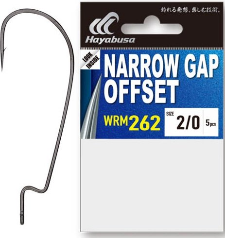 Крючок для рыбалки Hayabusa WRM262 Narrow Gap BM №1/0 офсетный черный 5 шт купить,NaN