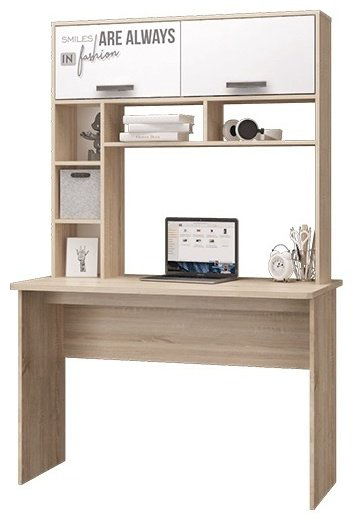 Стол MLK Джуниор 120x60x185см бело-коричневый купить,NaN