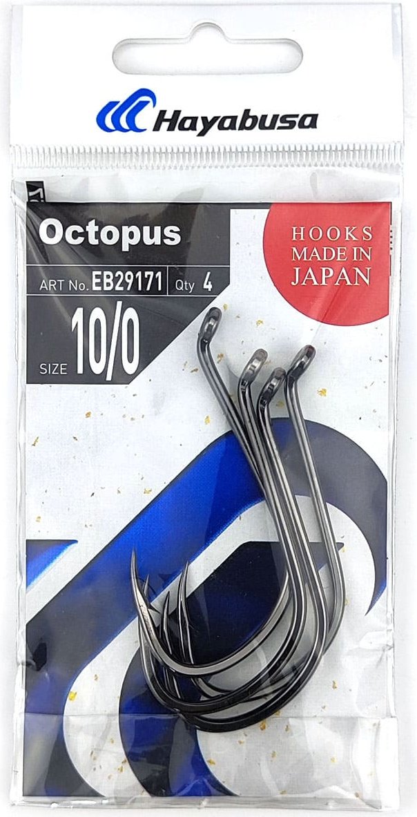 Крючок для рыбалки Hayabusa Octopus H.BEK562 BN №10/0 одинарный черный 4 шт купить,NaN