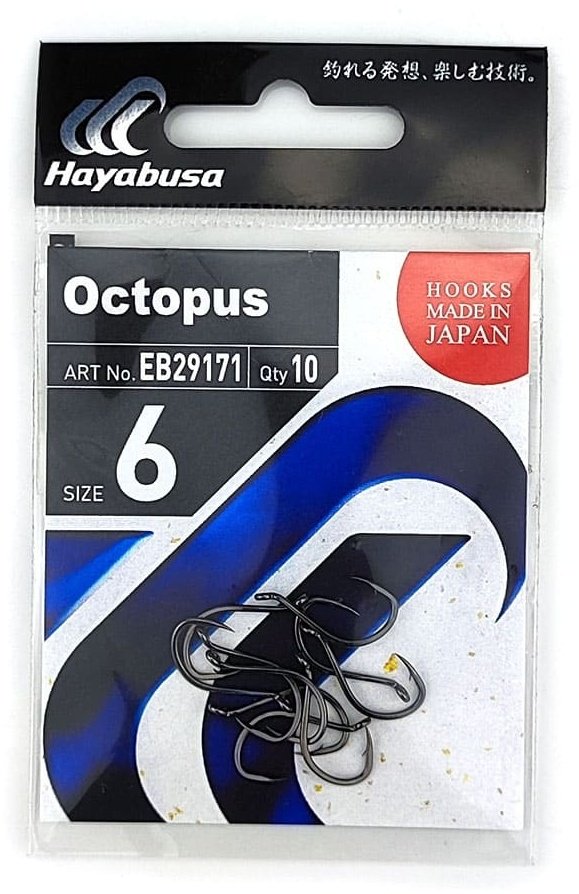 Крючок для рыбалки Hayabusa Ocpopus H.BEK562 BN №6 одинарный черный 10 шт купить,NaN
