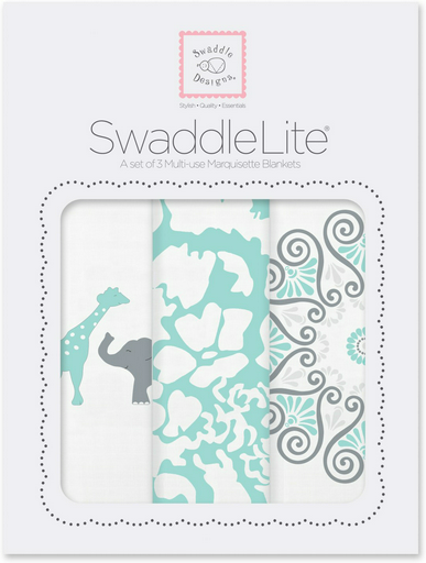 Пеленка текстильная Swaddle Designs Sweet Dreams SD-476SC, 3 шт, 120x120 см