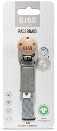 Держатель пустышки BIBS Paci Braid, Cloud/Iron, 1 шт, серый