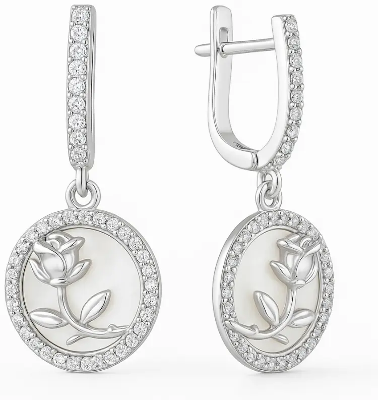 Серьги Арт CAS6204E вес 5.15 г серебро, цирконий, перламутр - ForteMarket Серьги Арт CAS6204E вес 5.15 г серебро, цирконий, перламутр купить,32800