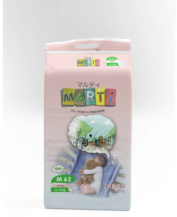 Подгузники MARTI M, 62 шт купить,6800