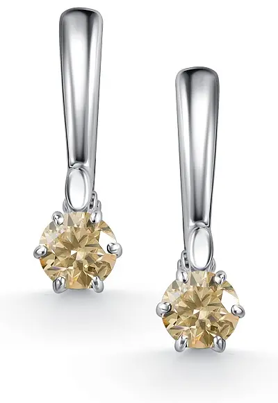 Серьги АЛЬКОР 02-5188_001М-00 вес 2.3 г серебро, муассанит купить,43400
