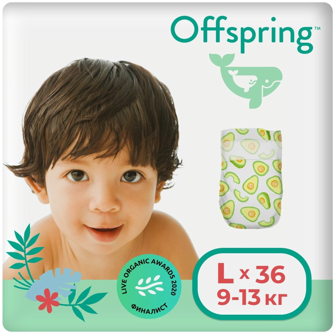 Подгузники Offspring L, 36 шт купить,NaN