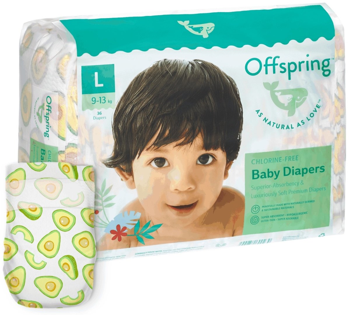 Подгузники Offspring L, 36 шт купить,0