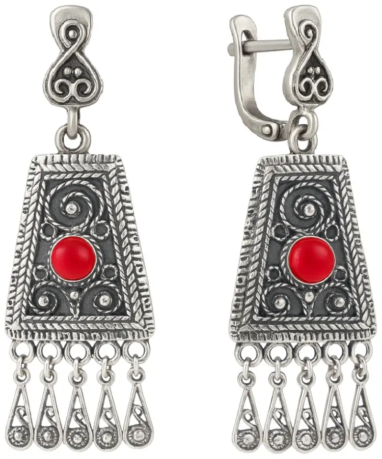 Серьги Кристалл-L С-35-98_к вес 17 г серебро, эмаль купить,40000