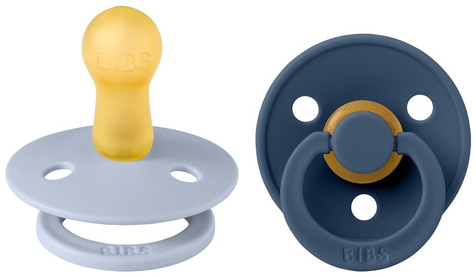 Набор пустышек BIBS Colour: Dusty Blue/Steel Blue, 2 шт, мультиколор, 6&#43;месяцев