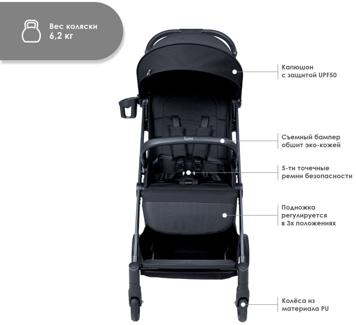 Коляска прогулочная iLovi Vivid Prime, бежевый купить,79990