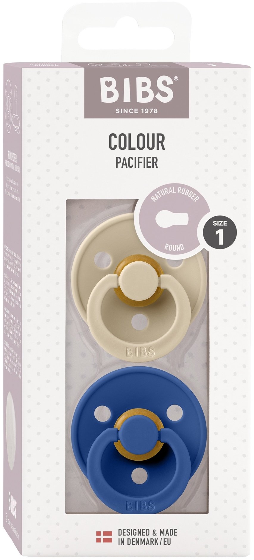 Набор пустышек BIBS Colour: Vanilla, Cornflower 0&#43; месяцев купить,0