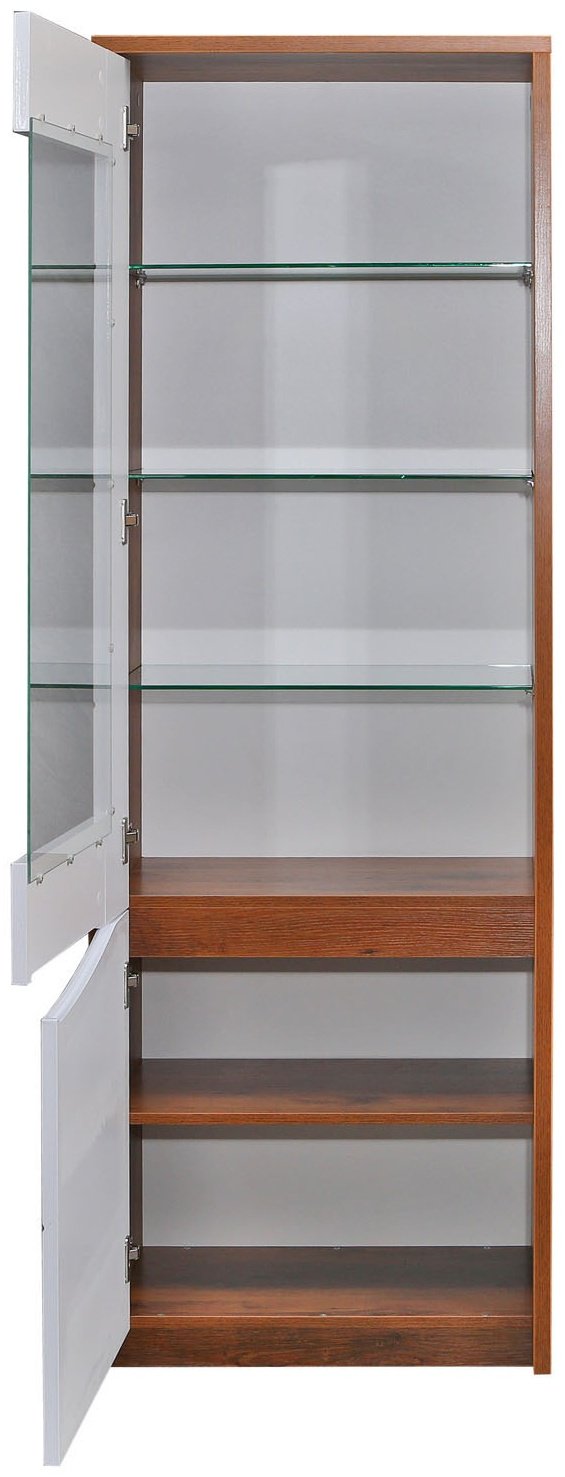 Шкаф-витрина Пинскдрев Монако кП510.01-01 63x42x190см белый купить,NaN