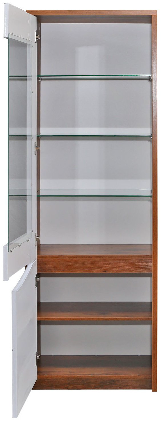 Шкаф-витрина Пинскдрев Монако кП510.01-01 63x42x190см белый купить,NaN