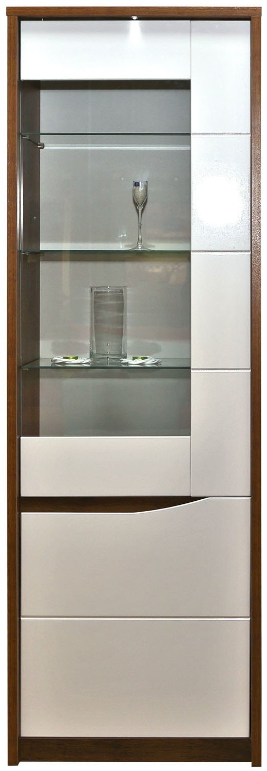 Шкаф-витрина Пинскдрев Монако кП510.01-01 63x42x190см белый купить,NaN